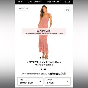 Michael Costello x Revolve Hilary Gown in Blush